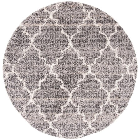 Safavieh 6 ft. 7 in. x 6 ft. 7 in. Melrose Shag 900 Round Rug Gray & Ivory SGML938F-7R